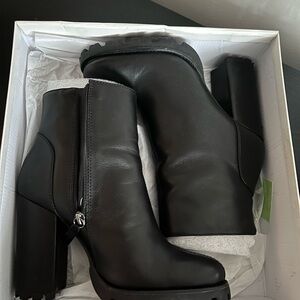 SCHUTZ Black Chunky Heeled Boots